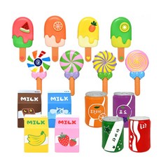 소프트 디저트 플레이세트 16p 우유 아이스크림 사탕 아이스크림 음식모형 소꿉놀이 세트, 단품, 1개