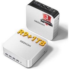 GEEKOM 2026 에디션 미니 PC AI A7 MAX AMD Ryzen 9 7940HS 16GB DDR5 LPDDR 아님 1TB SSD 확장 가능 탑재 크리에이션용 데스크탑, White(R9)