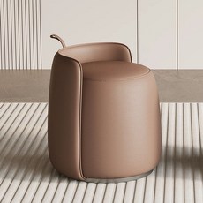 디자인 체어 파우더룸 깔끔 화장대 침실 메이크업 단정 스툴 인테리어 등받이 의자 작은 안방, N. 오렌지색 전체 천연 가죽+강철 프레임 받침대