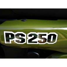 OD 혼다 호환 PS250 튜닝 로고 데칼 문자 스티커, 블랙 배경 + 화이트 문자(한쌍)