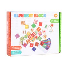 兒童木質益智積木 英文數字認知 鍛鍊寶寶思維邏輯, 1個, 早教認知衝壓積木