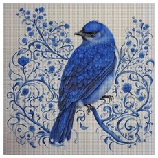 버드 스탬프 크로스 키트 자수 선물용, 1. 40X40cm