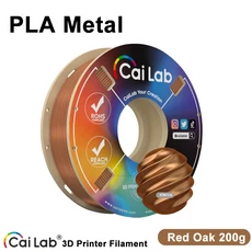 CaiLab PLA 금속 질감 3D 프린터 필라멘트 고강도 재료 (Bambu 1.75mm 직경 200g/스풀, 02 Red Oak