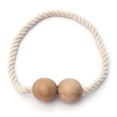 심플 커튼 스트랩 커튼 버클 끈 크리에이티브 우드 볼 자석 버클 흡력 행거 볼 커튼 클립 걸이, 원목색, 2대 4개입, 1개