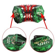 可開發票 Blazefine六角手風琴盎格魯英式六角琴推拉衕/異音 附敎材説明書 手風琴 鍵盤式手風琴 手風琴樂器, 【推拉異音】瑪瑙綠 20鍵, 1個