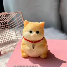 模擬大胖貓咪捏捏樂 手繪胖貓解壓玩具 可愛擺件, 橘貓, 1個
