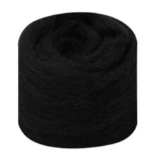 戳戳樂羊毛氈材料包 長纖維70S羊毛氈 多色羊毛條 DIY天竺鼠車車手作材料, 68黑色【10g/每包】, 1個