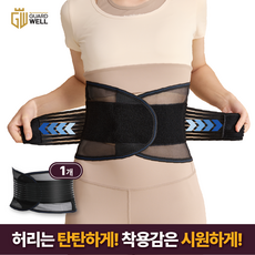 가드웰 고탄력 통기성 메쉬 허리보호대, 블랙, 1개