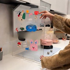 투명 가스레인지 가림막 투명 인덕션가드 기름튐 물튀김 방지 아크릴 단열판 튀김방지가드, 1개