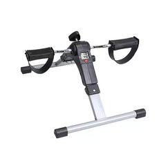 迷你健身車 LCD顯示 阻力可調 家用復健運動器材, 智能折疊款-銀灰色