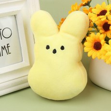 토끼 인형 부활절 장난감 어린이를위한 부드러운 시뮬레이션 충전 동물 생일 선물, 4. 노란색, 1개