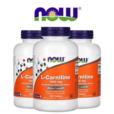 [1+2] 나우푸드 NOW FOODS L카르니틴 1000mg 100정, 3개