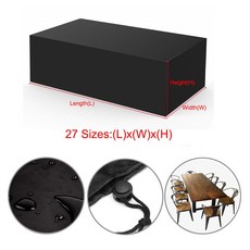 야외 방수 방풍 먼지 보호 보관용 커버 정원 파티오 비와 눈 의자 소파 테이블 및 위한 실제, Black, 33) Black  160x160x80cm