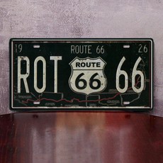 차량 번호판 빈티지 외국차 플레이트 펍 장식 소품 카페, 1개, 오렌지