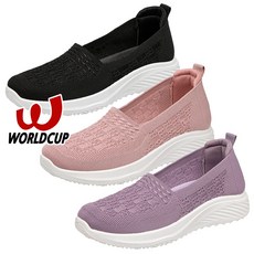 월드컵 슬립온 하리나 여성 니트 운동화 워킹화 여자 신발 여성화 끈없는 캐주얼 패션 슈즈