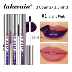 립스테인 블레이딩 박리 및 노출 키트 오래 지속되는 로즈 방수 핑크 틴트 전사 방지 내츄럴 3 개, 07 3pcs Color1