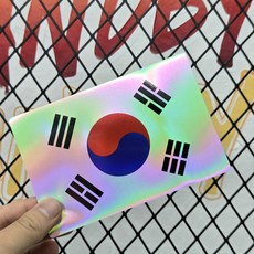 방수 태극기 스티커 2매 / 차량 캐리어 오토바이 부착용 / 일반 홀로그램, 2개, L 홀로그램 (14×9.3cm)