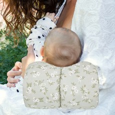 마이베베 모유수유쿠션 분유수유쿠션 팔토시 휴대용 수유쿠션, 카키 플라워