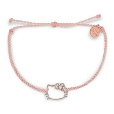 PURA VIDA HELLO KITTY 嬰兒粉色蛋白石衝浪手環, 1個