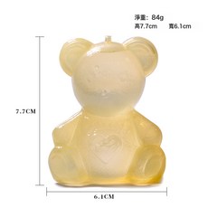 熊造型冰塊模具 循環使用, 透黃(盒裝1個小熊+4個愛心):如圖所示