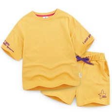 JELISPOON 文字印花素色短袖T恤+短褲套裝