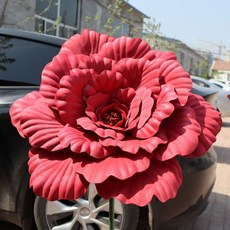 50cm PE 인공 모란 거대한 창 디스플레이 시뮬레이션 꽃 쇼 소품 배경 벽 장식 가짜, dark red, 06 dark red