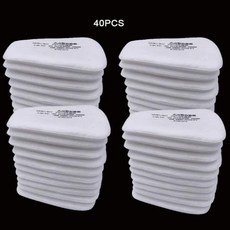 3M 시리즈 호흡기 6001 7502/6800 가스 마스크용 파티클 방지 5N11 코튼 필터 리테이너 용품 교체, 40개