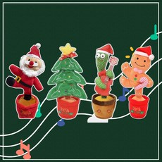 핏사운드 말따라하는 크리스마스 춤추는 인형 댄싱 트리, 1개, 춤추는 진저브레드, 34cm