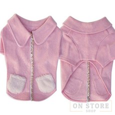 [ON디자인] 카라 니트티 연핑크 강아지옷, XL