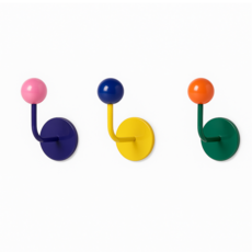 토도샵 컬러볼 마그넷 후크 3P 현관문 냉장고 자석고리, 3개