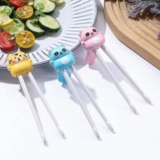 兒童筷子 2-9歲 虎口訓練筷 幼兒二段餐具 兒童專用學習筷, 1個, 虎口回彈筷*1雙/藍色