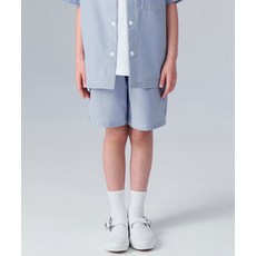 MUSINSA STANDARD KIDS 스트라이프 와이드 시어서커 밴딩 쇼츠 [네이비 스트라이프] 416785