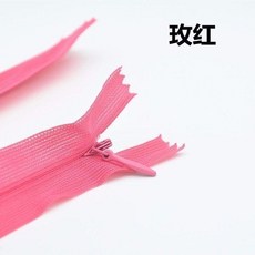 無品牌 三力品牌隱形拉鏈靠墊拉鏈裙背後闇拉鏈頭長25-1米5拉鏈手工拉鏈, 1個, 玫紅,25釐米10條