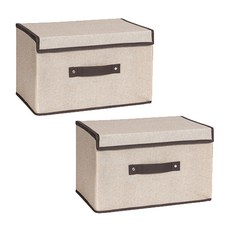 래븐 마이홈 깔끄미 정리 리빙박스 S 사이즈, 베이지, 2개