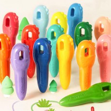 3살 유아 색칠놀이 동글 열쇠모양 손에안묻는 크레용세트 그리기장난감 4세