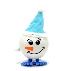 聖誕老人 搖頭走路發條玩具 雪人麋鹿聖誕節小物, 發條尖帽子雪人 藍色, 1個