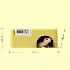 森鱗紀 爬寵躲避屋溫溼度計二合一, 1個, 黃色,空氣款溫溼度躲避大號