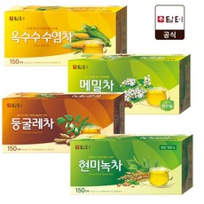 담터 둥굴레차 150T+옥수수수염차 150T+메밀차 150T+현미녹차 150T 총 600T, 1개, 1.5g