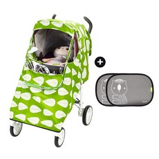 [톨스토이]로치니 유모차 커버 마지막수량 할인+사은품 차량용 햇빛가리개 증정, 그린, 1개