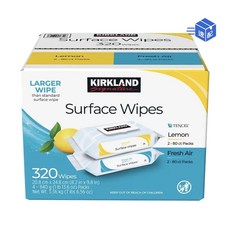Kirkland Signature 表面濕巾 320 抽 檸檬與清新空氣香味 TENCEL 材質, 4個裝, 1箱