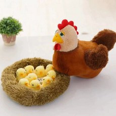 병아리캐릭터 가방고리 키링 키홀더 악세사리 가방키링, 암탉 + 소리 닭장 + 병아리 10마리, 편 35x25cm, 1개, 암탉 음악기 작은 닭 10마리