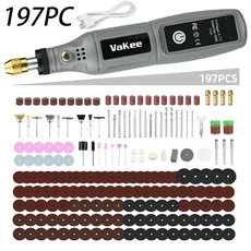 Vakee 16000RPM 로터리 도구 3.7V USB 충전식 미니 그라인더 펜 DIY 공예 보석 제작을 위한 휴대용 전동 공, 01 021 tool D Set