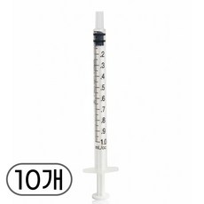 반려동물 피딩용 무침 주사기 1ml, 10개, 투명