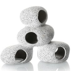Silver & Style 수족관 오브제 은신처 돌 바위 수족관 입상 쉼터 장식 새우 메다카 큰 18cm×14.5cm, 1개