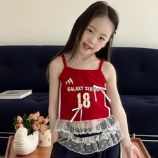 GALAXY STUDIO 18 兒童吊帶背心 蕾絲 芭蕾風 韓版 夏季 柔軟透氣