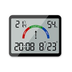 큰숫자 대화면 디지털 온도 습도계, 멀티화살표 온습도계(블랙), 1개
