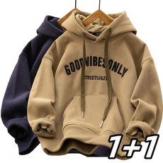 1 + 1 남여공용봄가을용 겨울용기모 남여공용티셔츠 긴팔티 맨투맨 티 루즈핏 후드티 FVS25111078 40