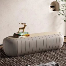 簡約現代換鞋凳 - 輕奢入戶玄關長凳/床尾休息凳 - 多功能穿鞋椅/鞋櫃收納凳, 咖啡色+橙色,1.5米長凳