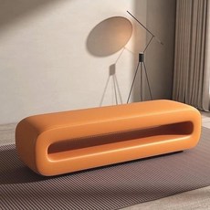 등받이없는쇼파 현관벤치 거실평상 모던 벤치형쇼파 북유럽, 오렌지색 150cm