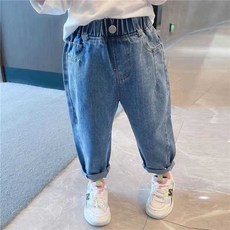女童牛仔長褲 寬鬆休閒長褲